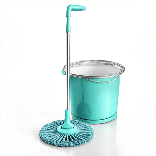 Eliteplusl Spin Mop and Bucket System - Stainless Steel Wringer & Basket - 360 Rotating Mop with Adjustable Handle - Heavy Duty Floor Cleaning Set for Home & Commercial